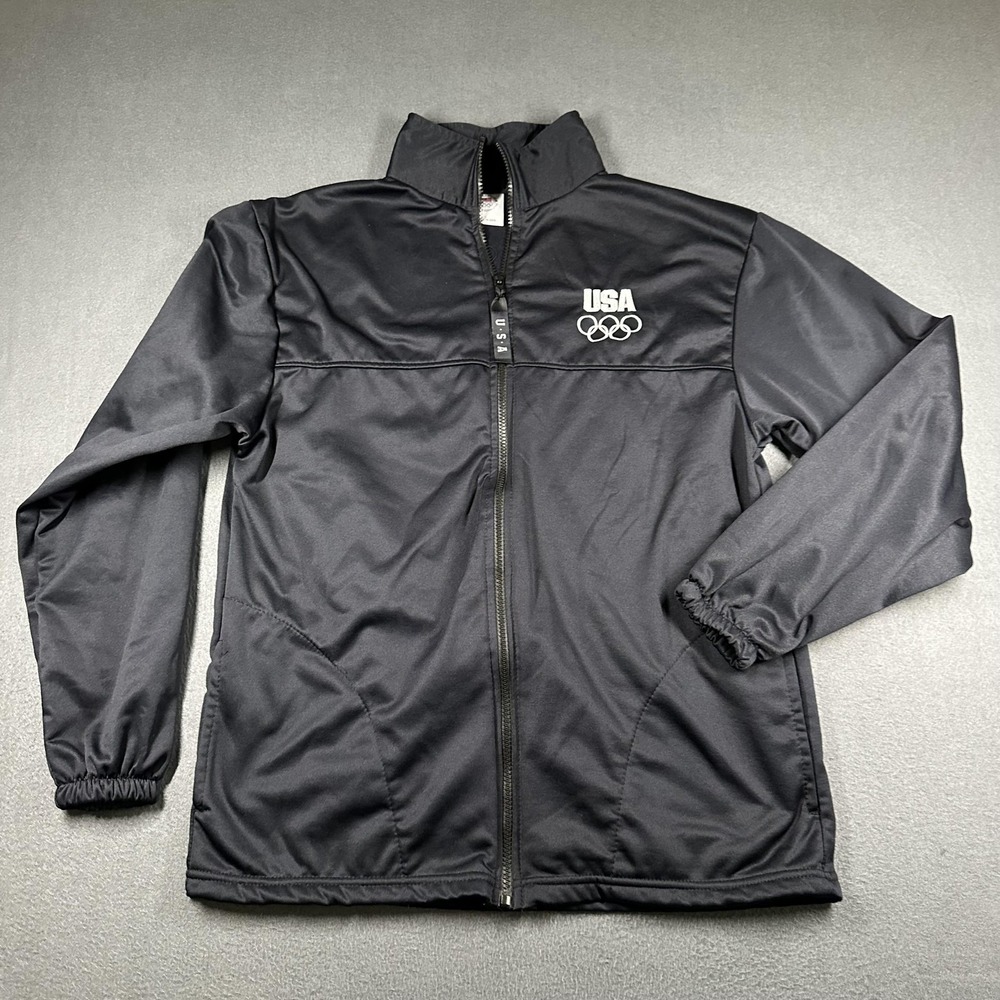 United States Olympic‎ Committee Jacket Mens Large Black USA Made Olympic Team